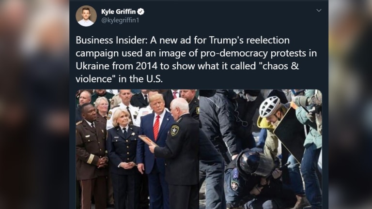 Trump Campaign Misrepresents 2014 Image Of Ukraine Protesters As Violence In US