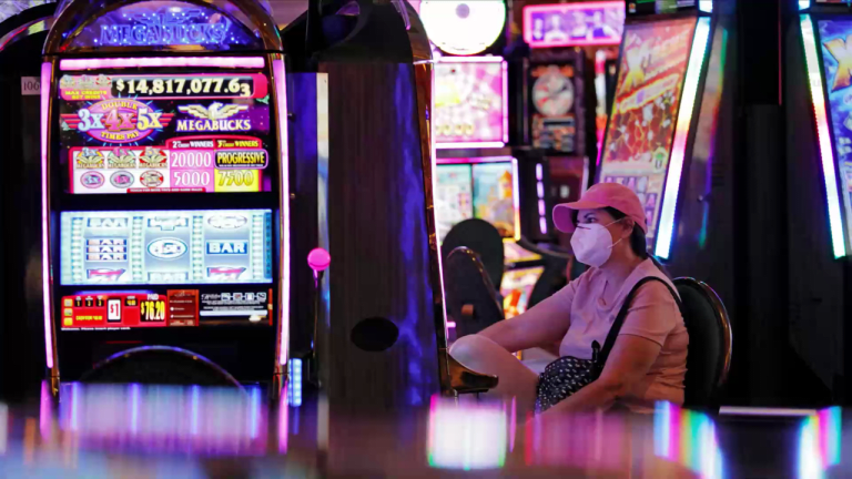 Las Vegas Casinos Reopen With Social Distancing, Sinks by Slot Machines